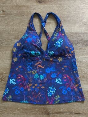 NWOT Title Nine Better Tankini Top Midnight Garden Size Large